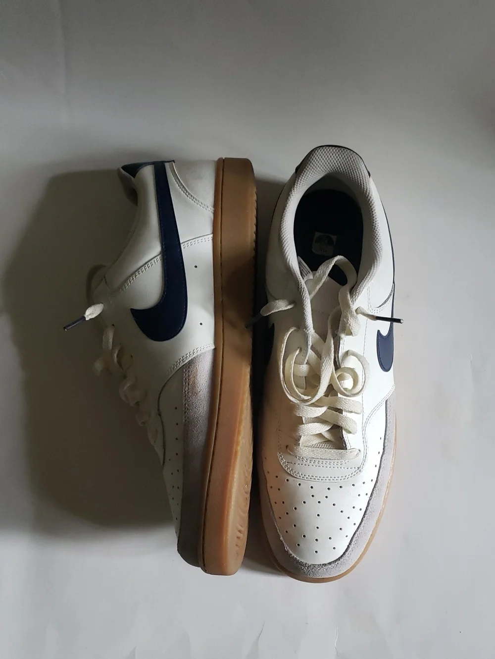 Nike Retro Leather Gum Sole Sneakers Sail Navy - Men's Size 13